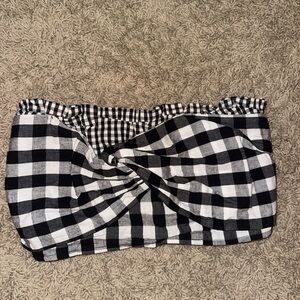 Black and White Gingham Tube Top